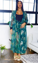 Tiger Sunset Lurex Beach Cover-Up Pant Set - Cutely Covered
