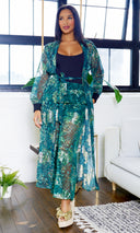 Tiger Sunset Lurex Beach Cover-Up Pant Set - Cutely Covered