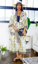 Oasis Printed Kimono Cover-Up Pants Set - Cutely Covered