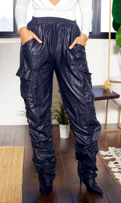 Metallic Scrunge Pants Boots | Black - Cutely Covered