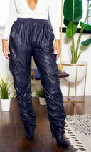 Metallic Scrunge Pants Boots | Black - Cutely Covered
