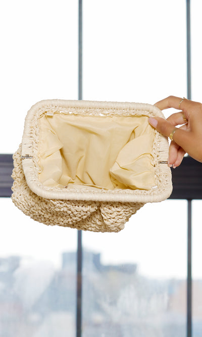 Ebony Straw Handbag - Natural - Cutely Covered