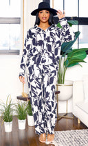 Long Sleeve Pants Set Black/White [Vendor,price]. - Cutely Covered