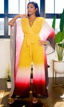 Sassy One Sleeve Ombre Jumpsuit - Mustard - Cutely Covered