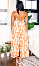 Sunrise Canyon | Open Back Jumpsuit - Natural/Camel - Cutely Covered