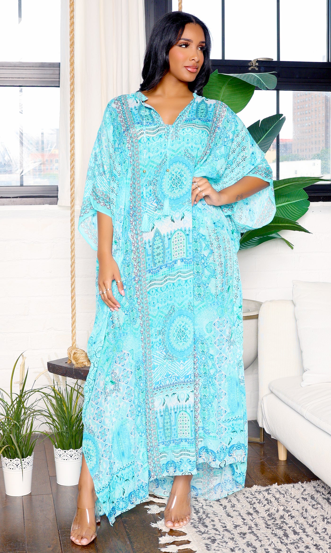 Luxe Maxi Kaftan - Multi - Cutely Covered