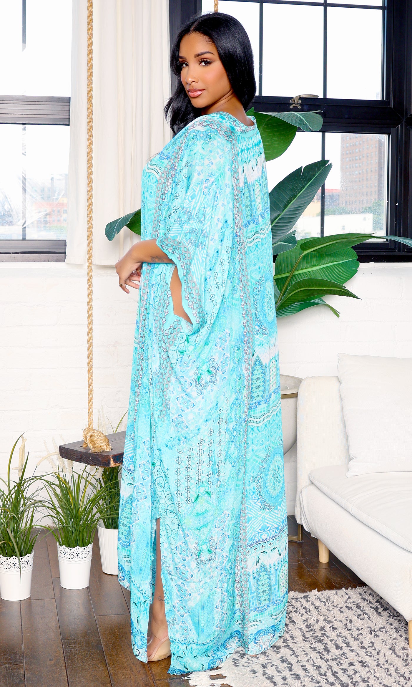 Luxe Maxi Kaftan - Multi - Cutely Covered