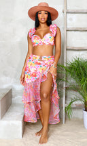 Ruffle Me Pretty | Two Piece Swimsuit Skirt Set - Floral Print PREORDER - Cutely Covered