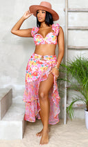 Ruffle Me Pretty | Two Piece Swimsuit Skirt Set - Floral Print PREORDER - Cutely Covered