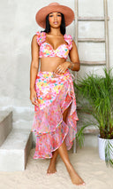 Ruffle Me Pretty | Two Piece Swimsuit Skirt Set - Floral Print PREORDER - Cutely Covered