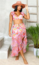 Ruffle Me Pretty | Two Piece Swimsuit Skirt Set - Floral Print PREORDER - Cutely Covered