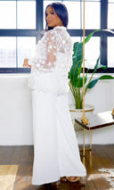 Enchanted Bloom | Embroidery Top and Pants Set - White - Cutely Covered