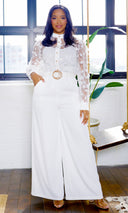 Enchanted Bloom | Embroidery Top and Pants Set - White - Cutely Covered
