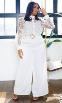 Enchanted Bloom | Embroidery Top and Pants Set - White - Cutely Covered