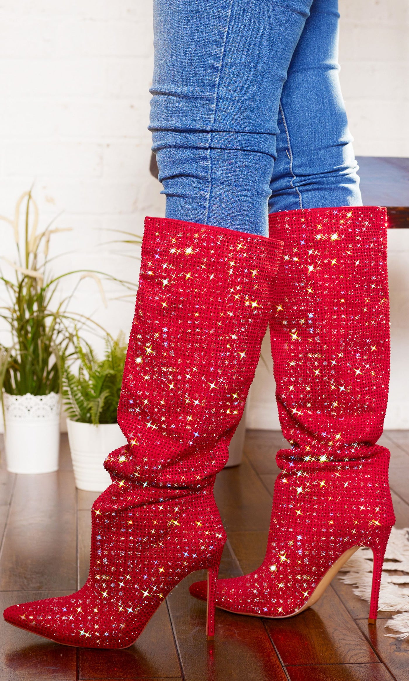 Rodeo Red Sequin Boots
