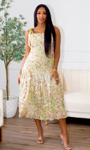 Adelynn Ruched Bodycon Midi Dress - Multicolor - Cutely Covered
