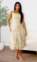 Adelynn Ruched Bodycon Midi Dress - Multicolor - Cutely Covered