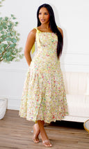 Adelynn Ruched Bodycon Midi Dress - Multicolor - Cutely Covered