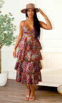 Petals in Motion Tiered Floral Maxi Dress - Cutely Covered