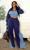 Mylah Urban Blend Two-Tone Denim Lounge Set Preorder Ships End Oct- Early Nov - Cutely Covered