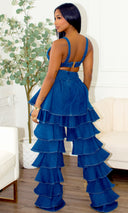 Anaya Ruffle & Rise Tiered Denim Duo Preorder Ships End Oct- Early Nov - Cutely Covered