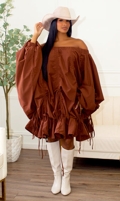 Lauren Off Shoulder Boho Dress - Cutely Covered