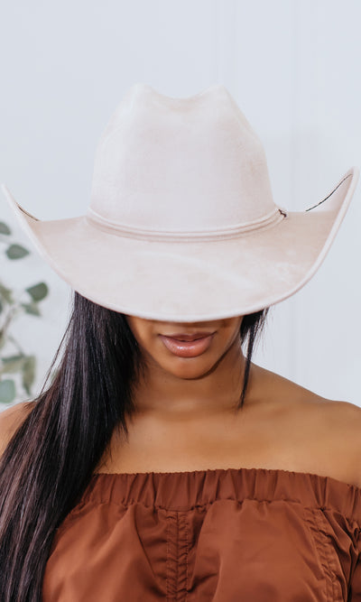 Stevie Wool Cowboy Hat in Oatmeal - Cutely Covered