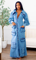 So FAB | Denim Cargo Maxi  Dress Preorder Ships End Sep - Cutely Covered
