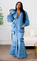 So FAB | Denim Cargo Maxi  Dress Preorder Ships End Sep - Cutely Covered