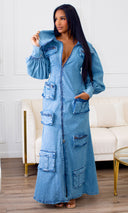So FAB | Denim Cargo Maxi  Dress Preorder Ships End Sep - Cutely Covered