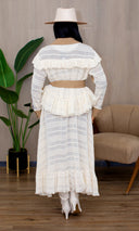 Rosie Trench With Ruffle Dress in Beige Cream Preorder Ships End Oct- Early Nov - Cutely Covered