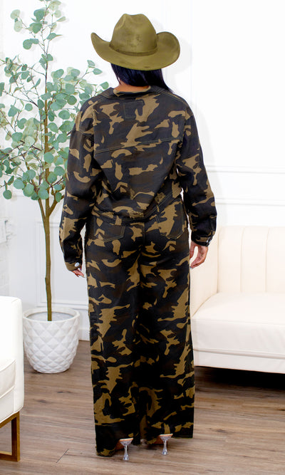 Raegan| Camo Jacket Pants Set - Cutely Covered