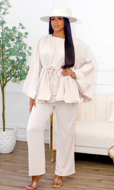 Itzel Pleated Two-Piece Set - Cutely Covered