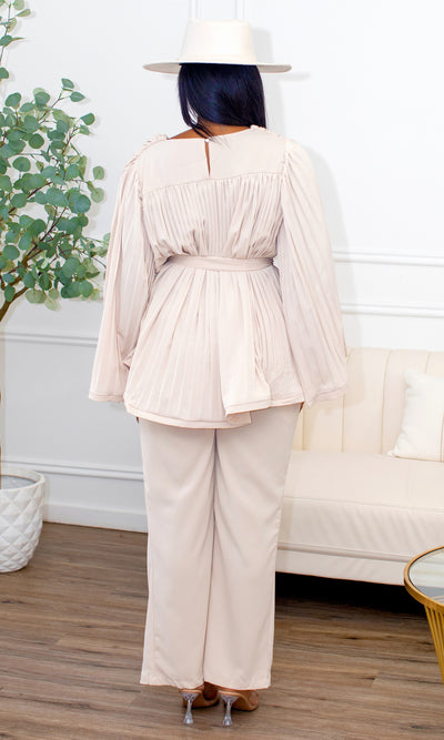 Itzel Pleated Two-Piece Set - Cutely Covered