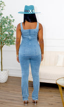Elaine Sleeveless Denim Power Set - Cutely Covered