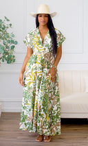 Hayden Garden Floral Tie-Waist Dress - Cutely Covered