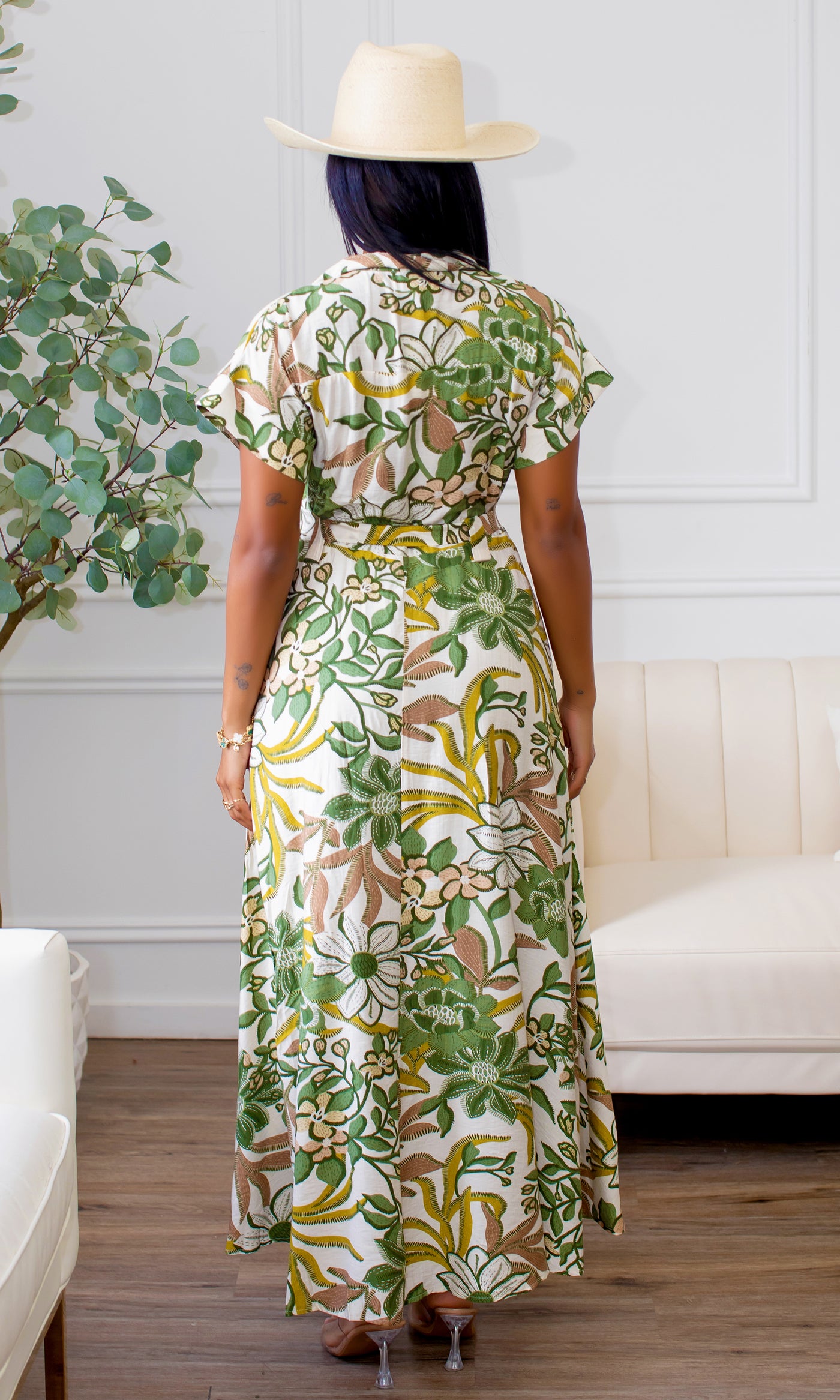 Hayden Garden Floral Tie-Waist Dress - Cutely Covered