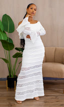 Opulessa Women's Off-Shoulder Dress - White - Cutely Covered