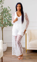 Amora Ethereal Edge White Lace Pantsuit - Cutely Covered