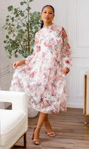 Noemi Floral Midi Dress Preorder Ships End of September - Cutely Covered