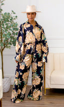 Everlee Floral Silk Coordinated Set - Ivory Multi - Cutely Covered