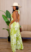 Sylvie Palm Jumpsuit - Lime - Cutely Covered