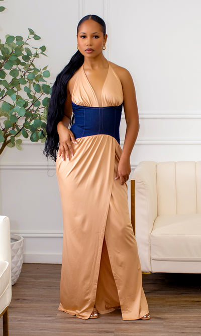 Jovée Satin Maxi Dress Preorder Ships End Sep - Cutely Covered