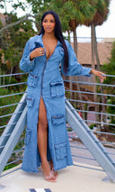 So FAB | Denim Cargo Maxi  Dress Preorder Ships End Sep - Cutely Covered