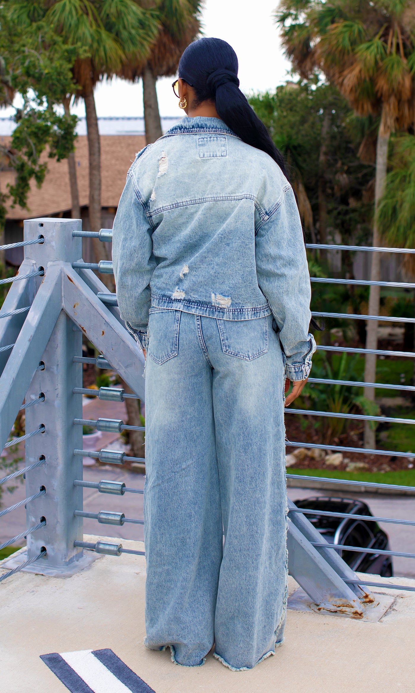 Raegan| Denim Jacket Pants Set - Cutely Covered