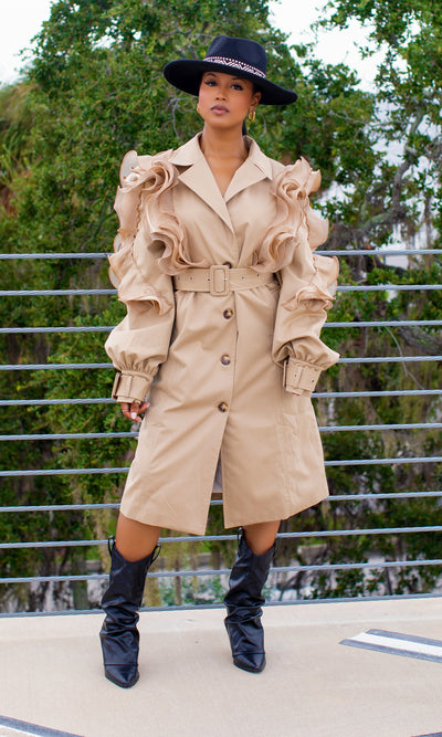 Structured Luxe Trench - Cutely Covered