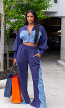 Mylah Urban Blend Two-Tone Denim Lounge Set Preorder Ships End Oct- Early Nov - Cutely Covered