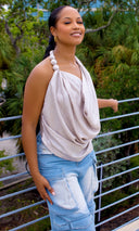 Demi Beaded Strap Top - Silver - Cutely Covered