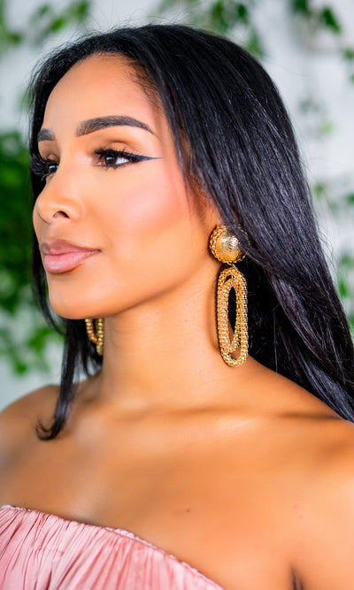 Shine Bright Gold Statement Earrings - Cutely Covered