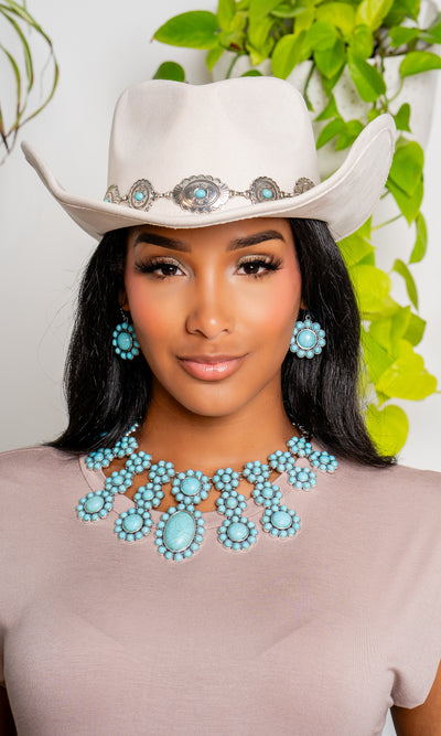 Western Necklace Earrings Set - Cutely Covered